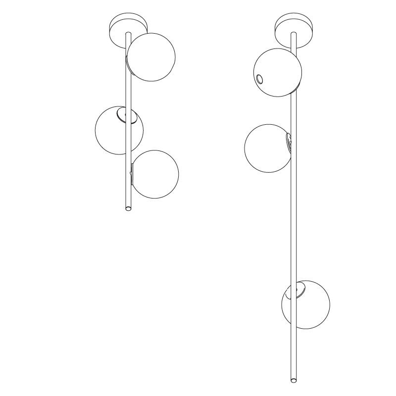 28.3 Stem Ceiling Mounted 90 / 180