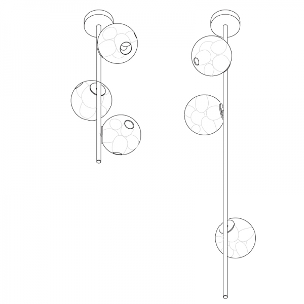 38.3V Stem Ceiling Mounted 90 / 180